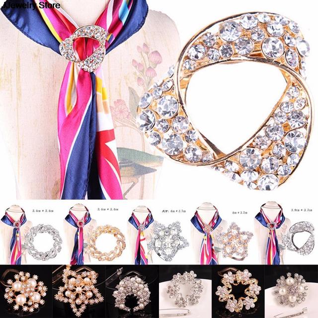 Silk Shawl Ring Clip Scarves Fastener, Ring Scarf Buckle